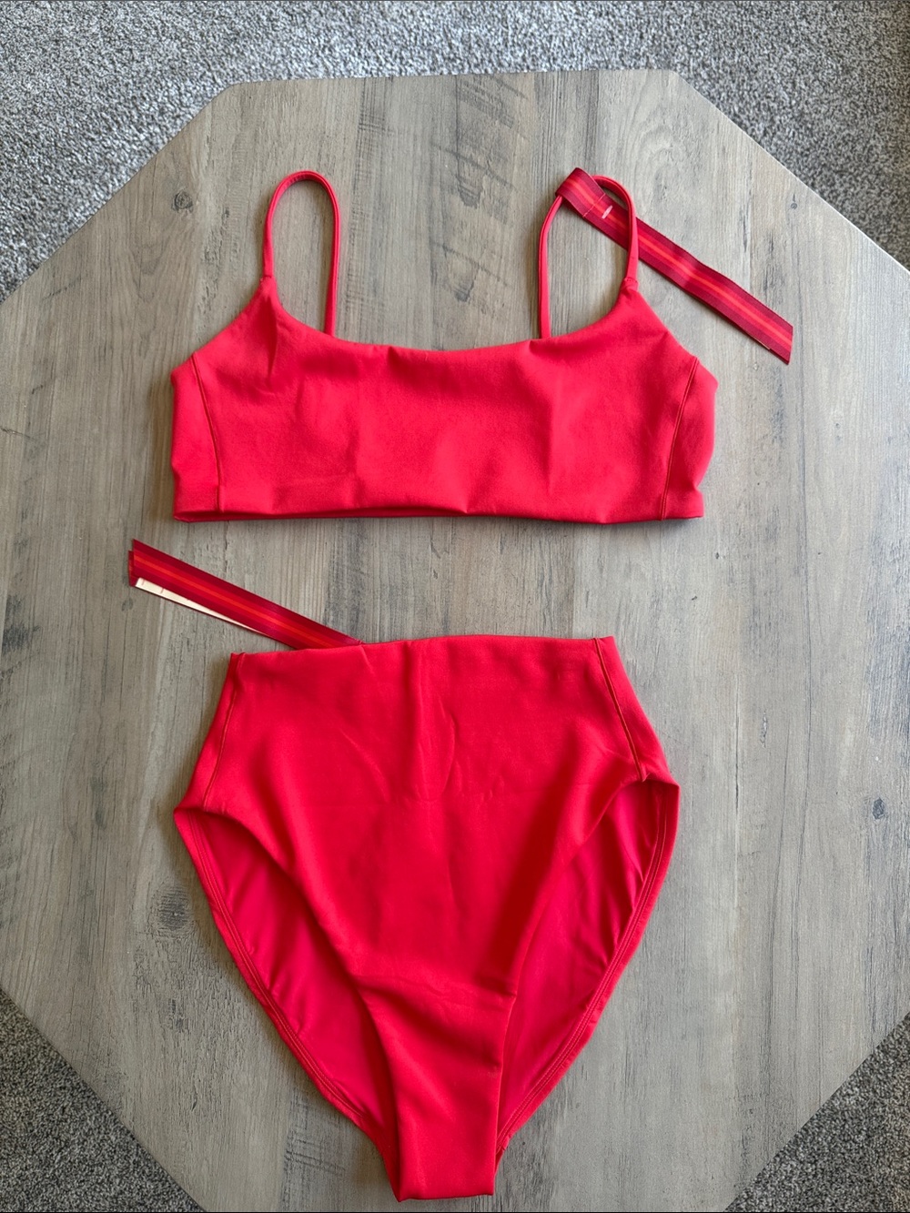 Left On Friday Red High-Waist Bikini Set